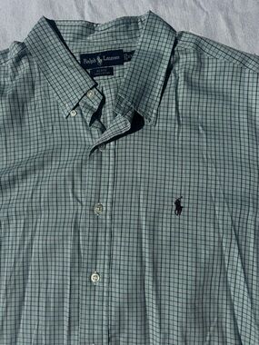 Ralph Lauren Men’s Blue Check Button-Down "Blaire" Shirt VTG 100% Cotton